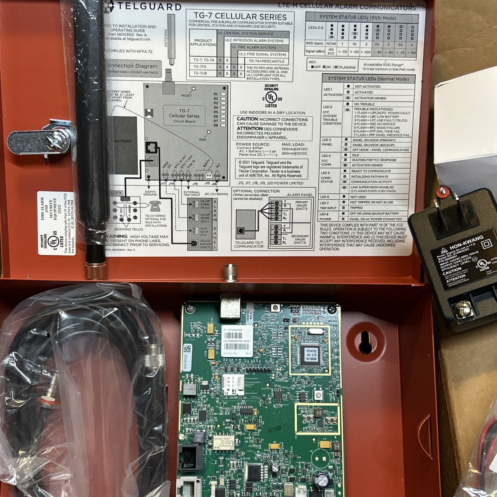 Telguard TG7LVF02 Universal Commercial Fire Cellular Verizon LTE. NEW!!