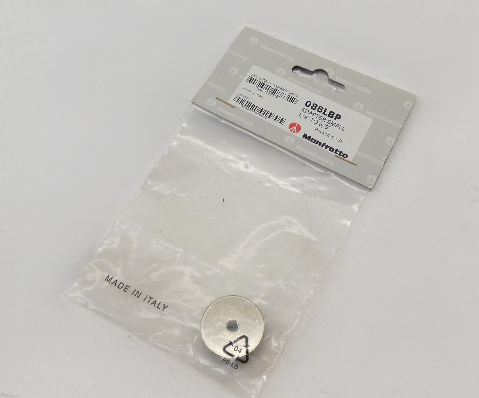 *Lot of 2* Manfrotto 088LBP 1/4″ Female to 3/8″ Male Adapter Small – NEW Surp…