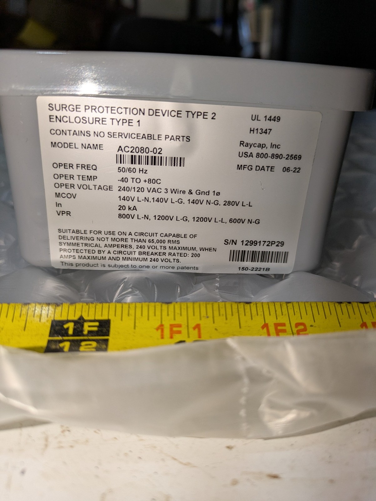 ACDATA AC2080-02 50/60HZ 120/240VAC 3WIRE