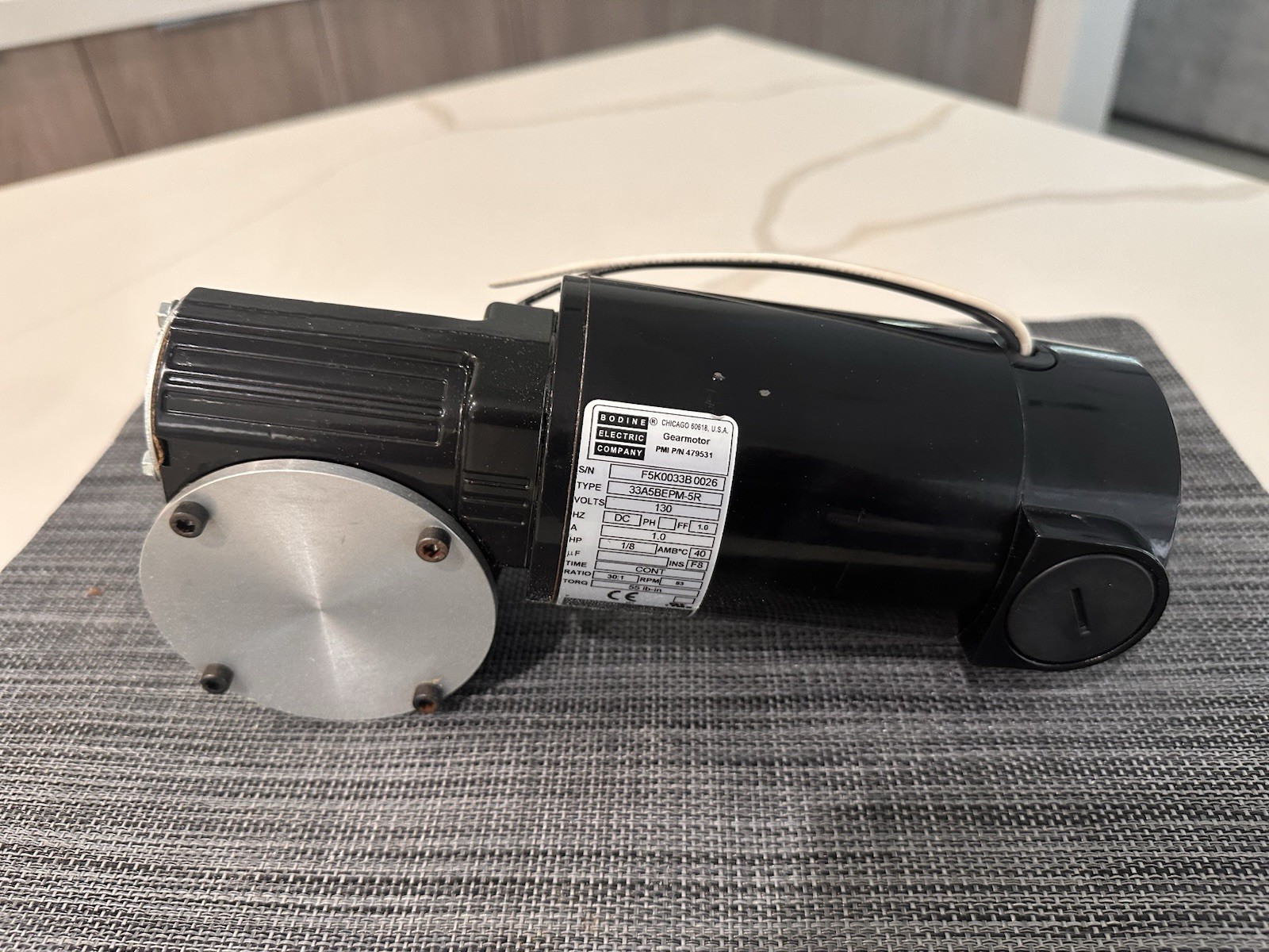 BODINE 130V DC 1/8 HP GEARMOTOR 33A5BEPM-5R For Hobart Meat Slicer 2712