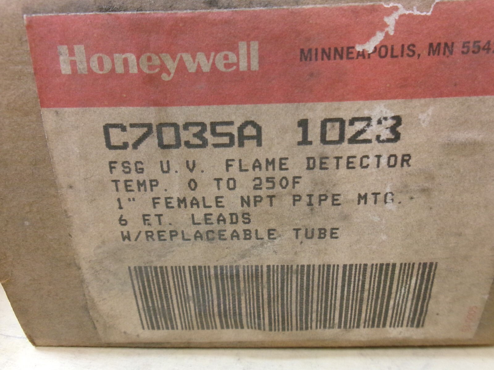 Honeywell C&035A FSG U.V. Flame Detector 0-250°F
