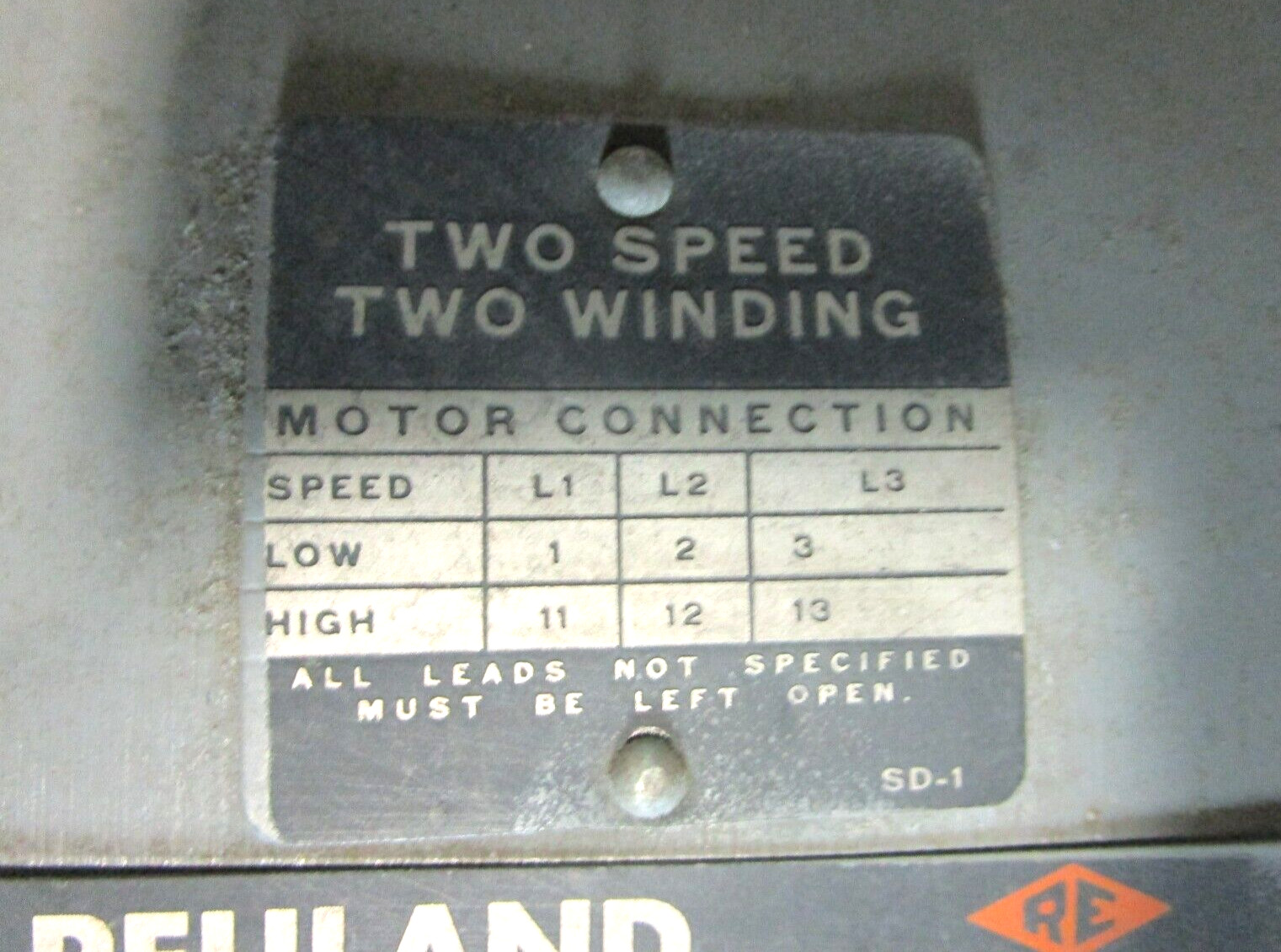 Reuland Electric Motor AFO-365US Frame 30/15 HP 1800/900 RPM 230 Volts 51144LR
