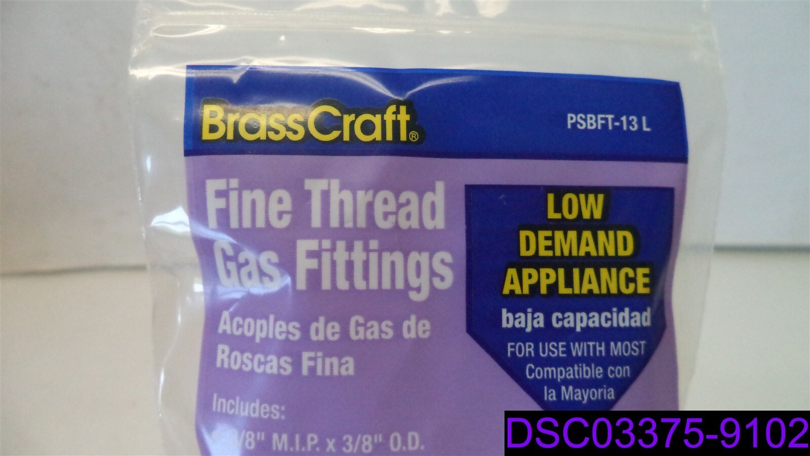 Qty = 5: Brass Craft Fine Thread Gas Fittings 3/8″ OD P/N PSBFT-13 L