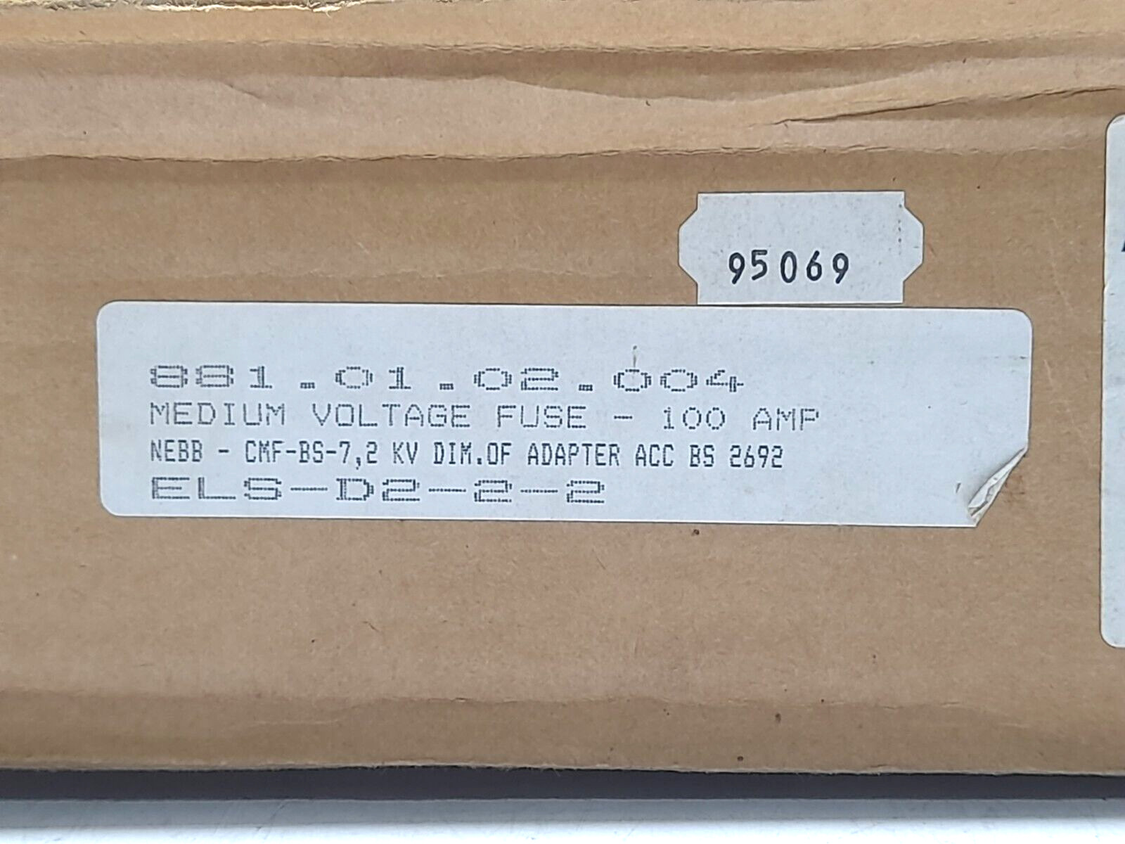 ABB CMF-BS Medium Voltage Fuse NHP 241347R7 100A 7.2kV Type CMF