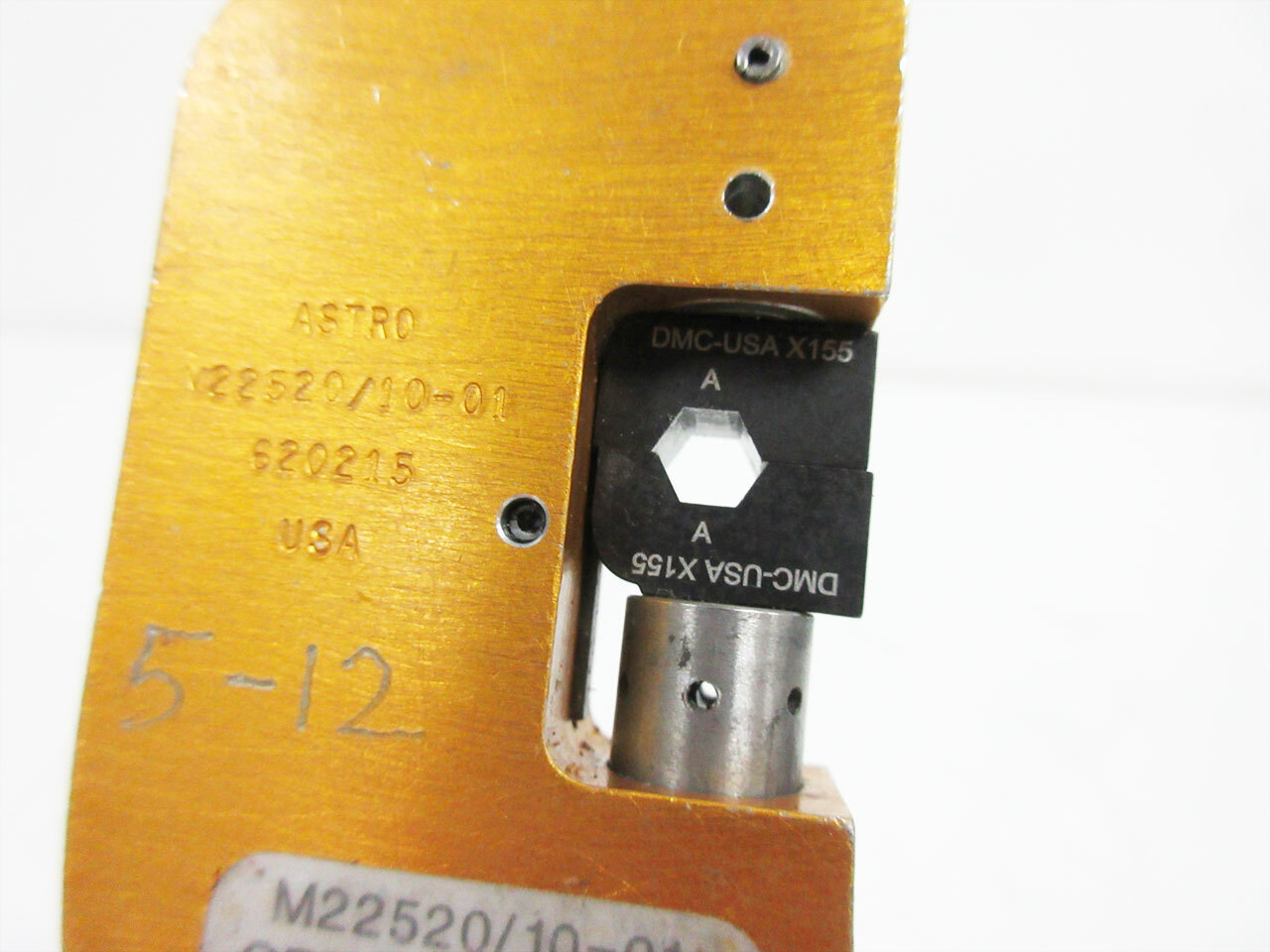 ASTRO TOOL 620215 M22520/10-01 CRIMPING TOOL W/ DANIELS X155 M22520/10-23 DIE