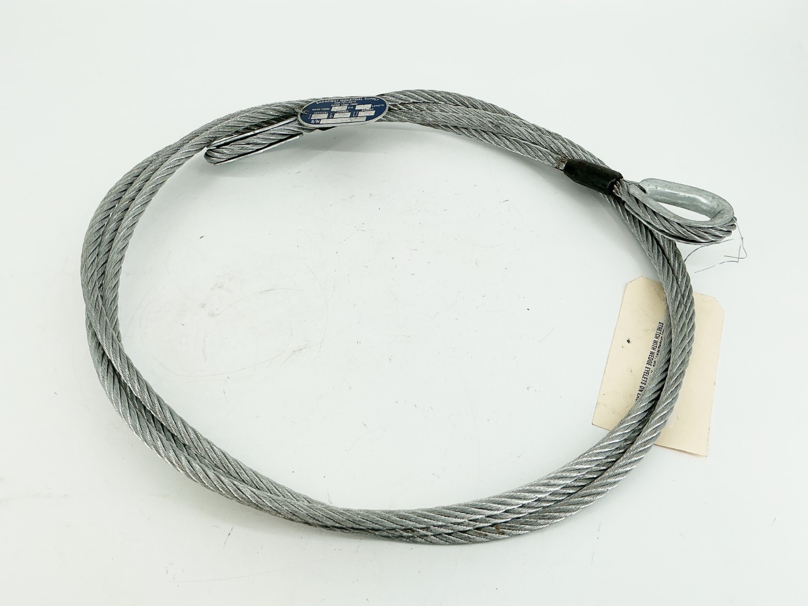 New Broadway Industrial Supply Stretch Cable With Wedge Eyelets 3/8″DIA 13′ Leng