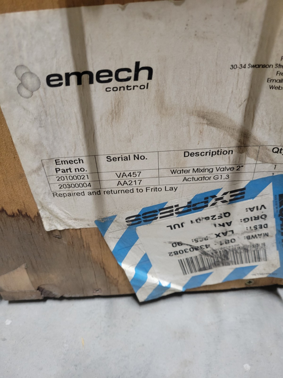 Armstrong Emech Control Three-Way Actuator Valve G1.3 24V DC 5A 8RPM 100Nm USED
