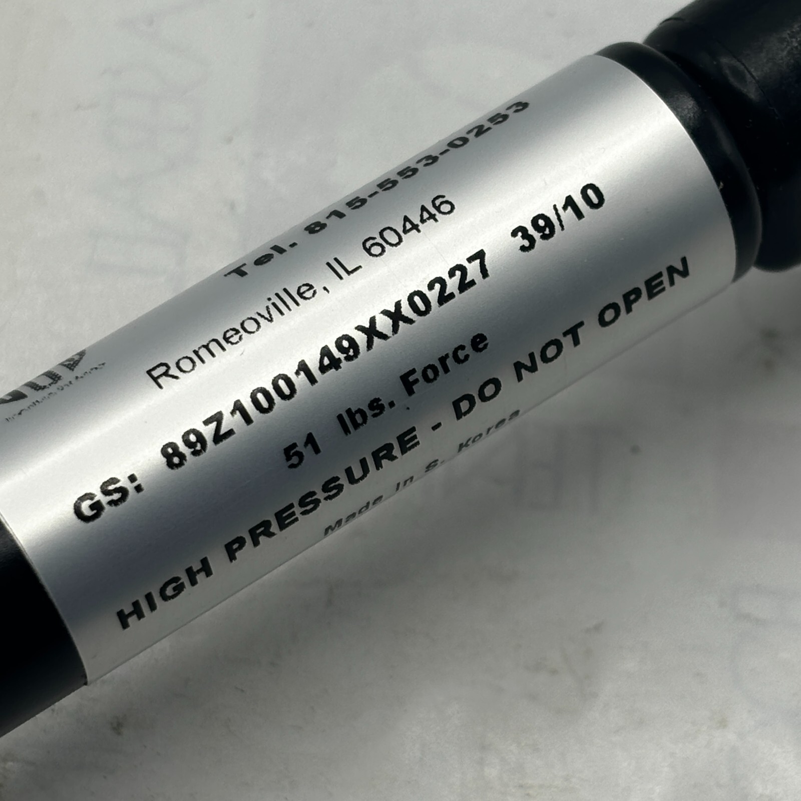 IGS VOLUMELINE 89Z100149XX0227 05/11 HIGH PRESSUE GAS SPRING 51 IBS. FORCE 🎯