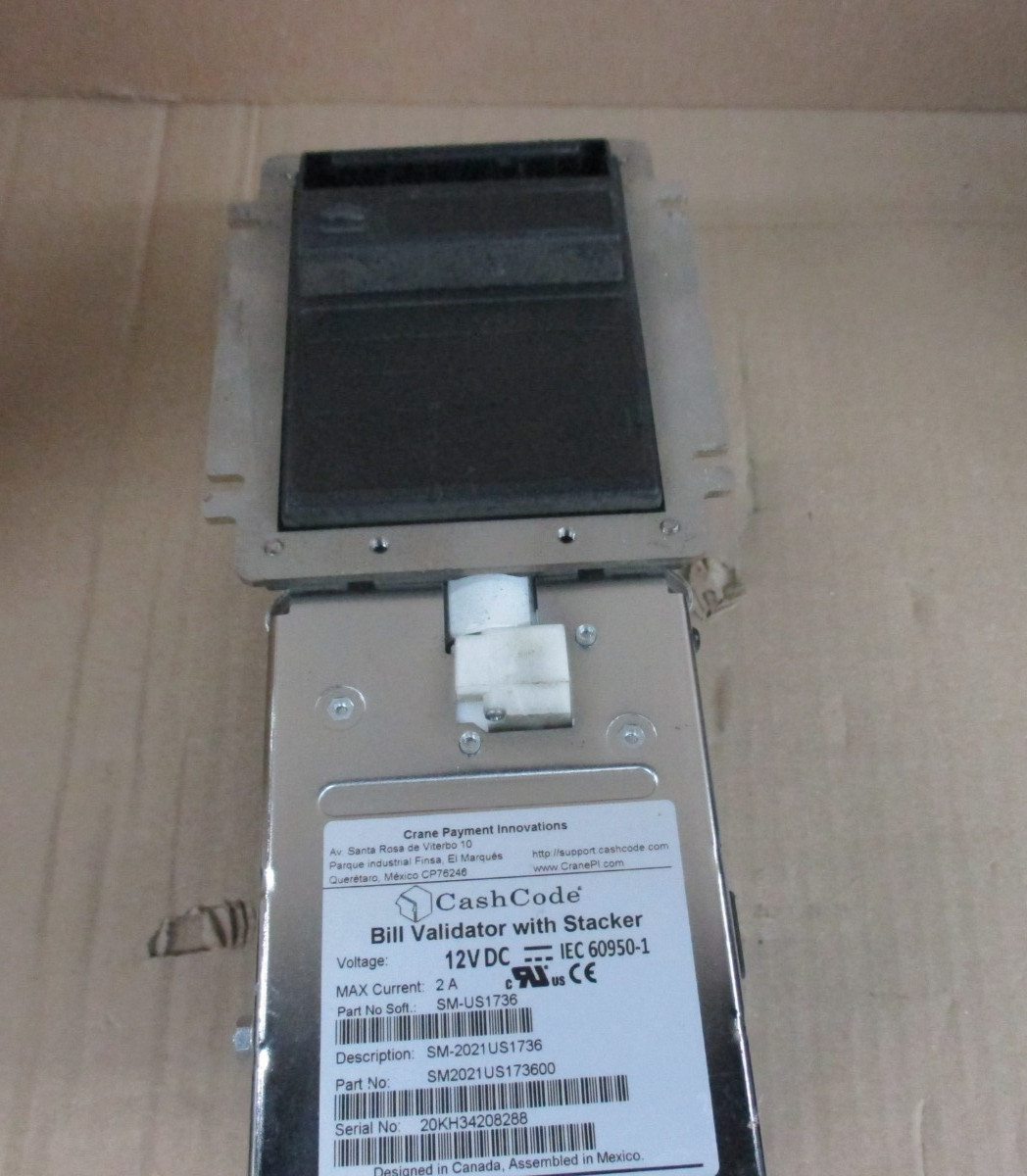 SM2021US173600 BILL VALIDATOR WITH STACKER CASH CODE USED
