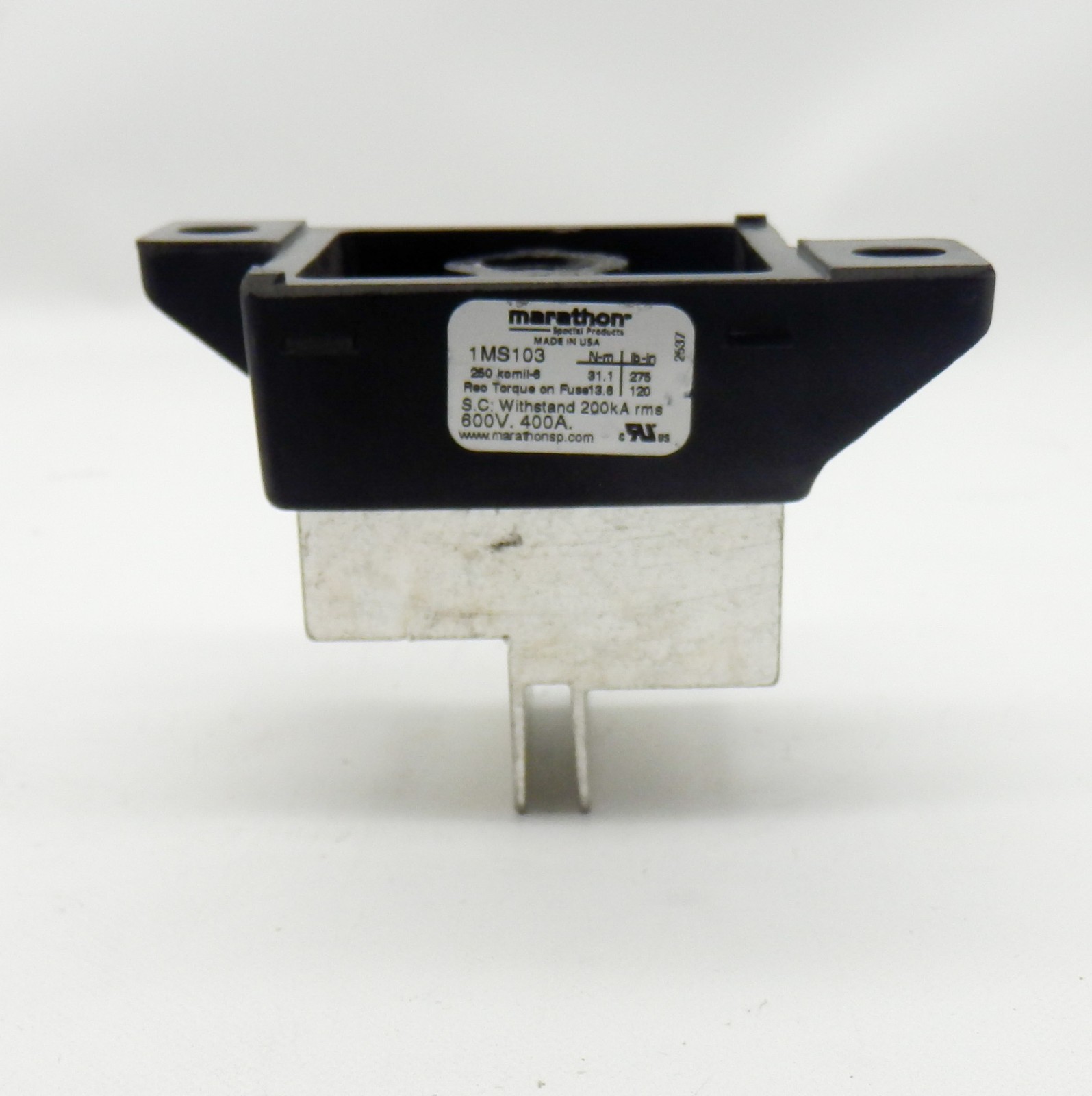 Marathon 1MS103 1-Pole 400A 600V Box Lug Black Semiconductor Fuse Holder