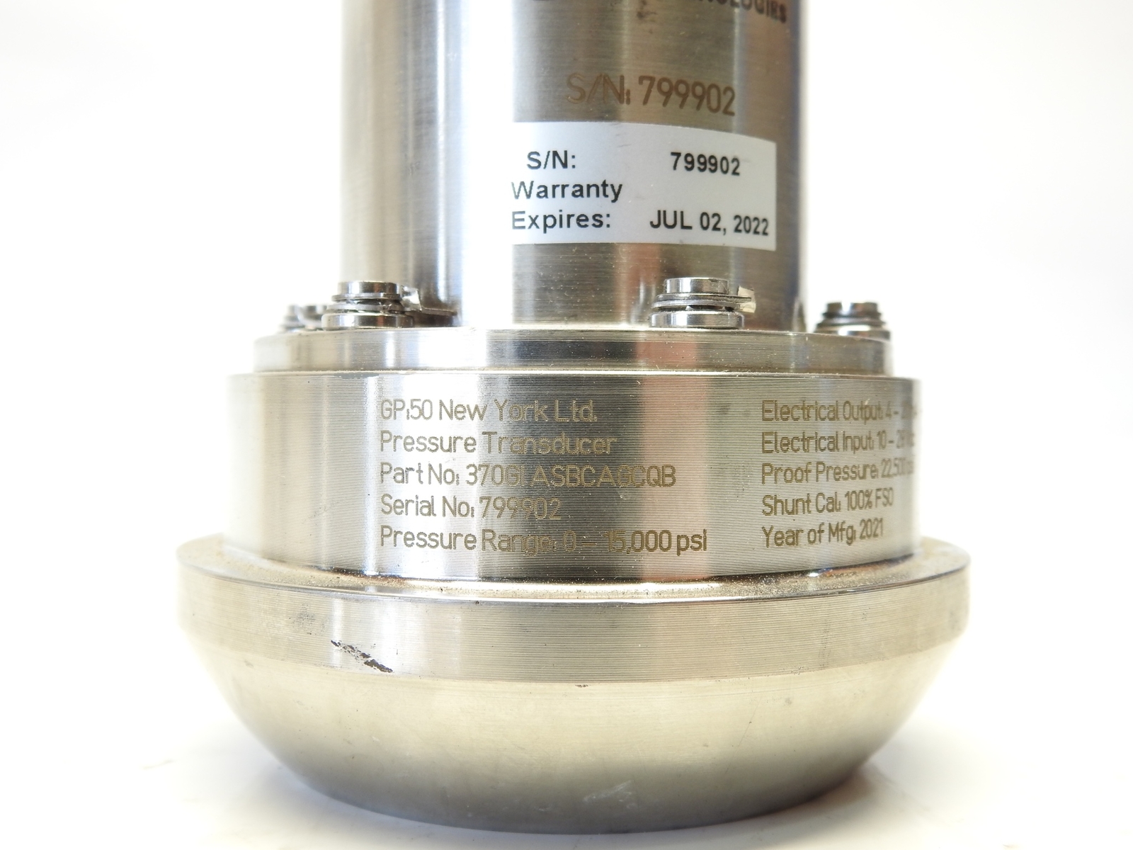 New GP:50 Weco Hammer Union Pressure Transducer Transmitter Model # 370ASBCA