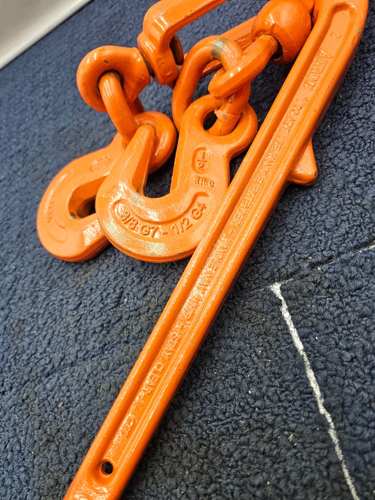 3/8″ G7 to 1/2″ G4 Lever Load Binder Forged Steel Powder Coated Orange
