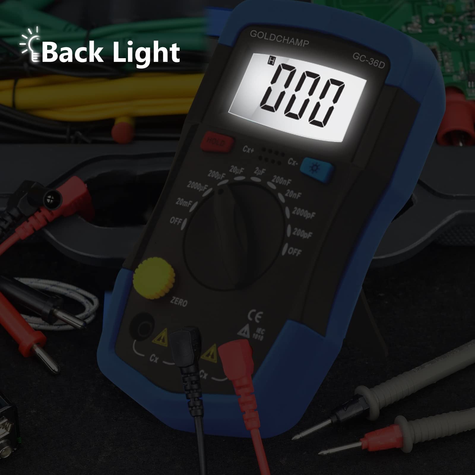 Capacitor Tester Digital Multimeter Capacitance Meter 200pF-20mF Capacitance …