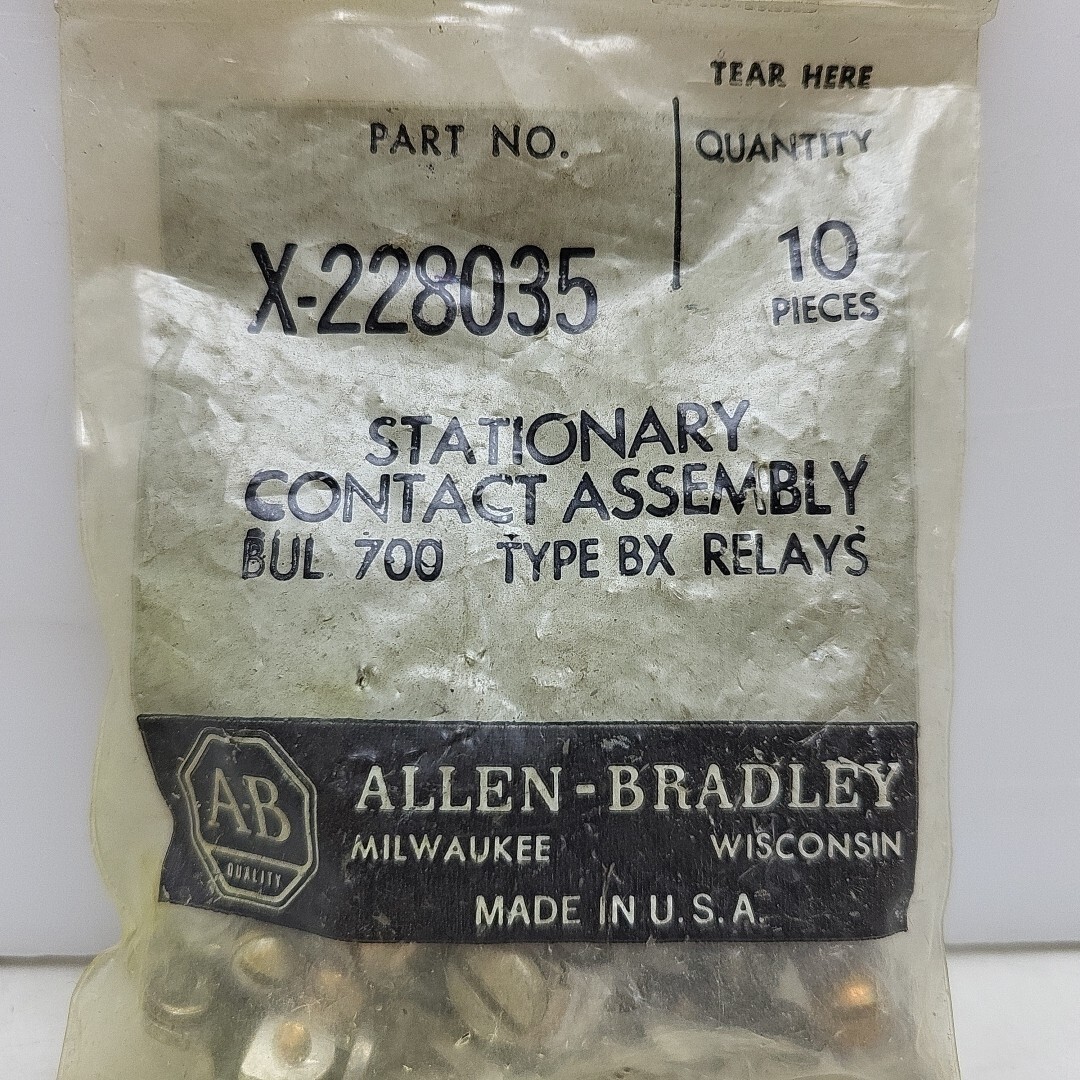 10 Pack Allen Bradley X-228035 Stationary Contact Assembly Type BX Relay X228035