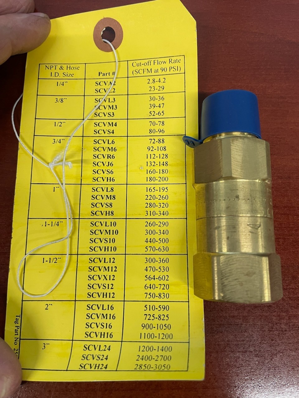 DIXON Check Valve SCVM4 1/2″ NSNB Flow Rate cut off at 90 PSI 70-78