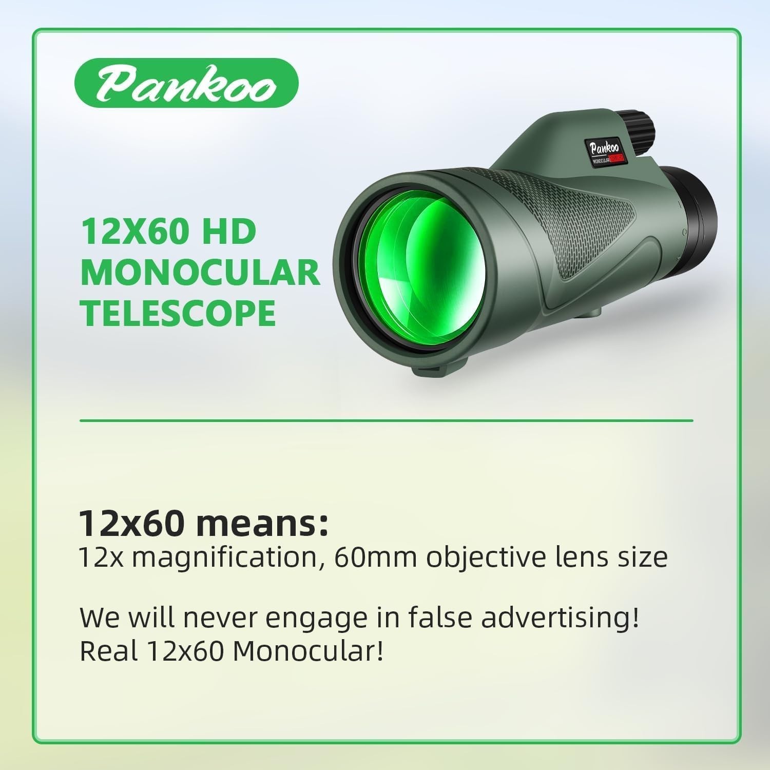 12×60 HD Monocular Telescope for Adults high Powered | Comes with Smartphone Ada