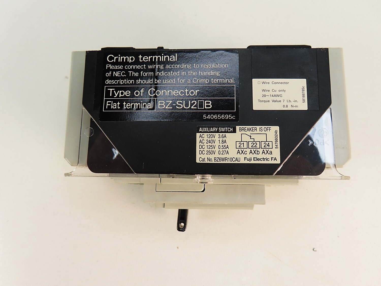 Fuji BW50RAGU-2P003 2 Pole Circuit Breaker 3A w/ BZ6WR10CAU Aux Sw NEW NO BOX