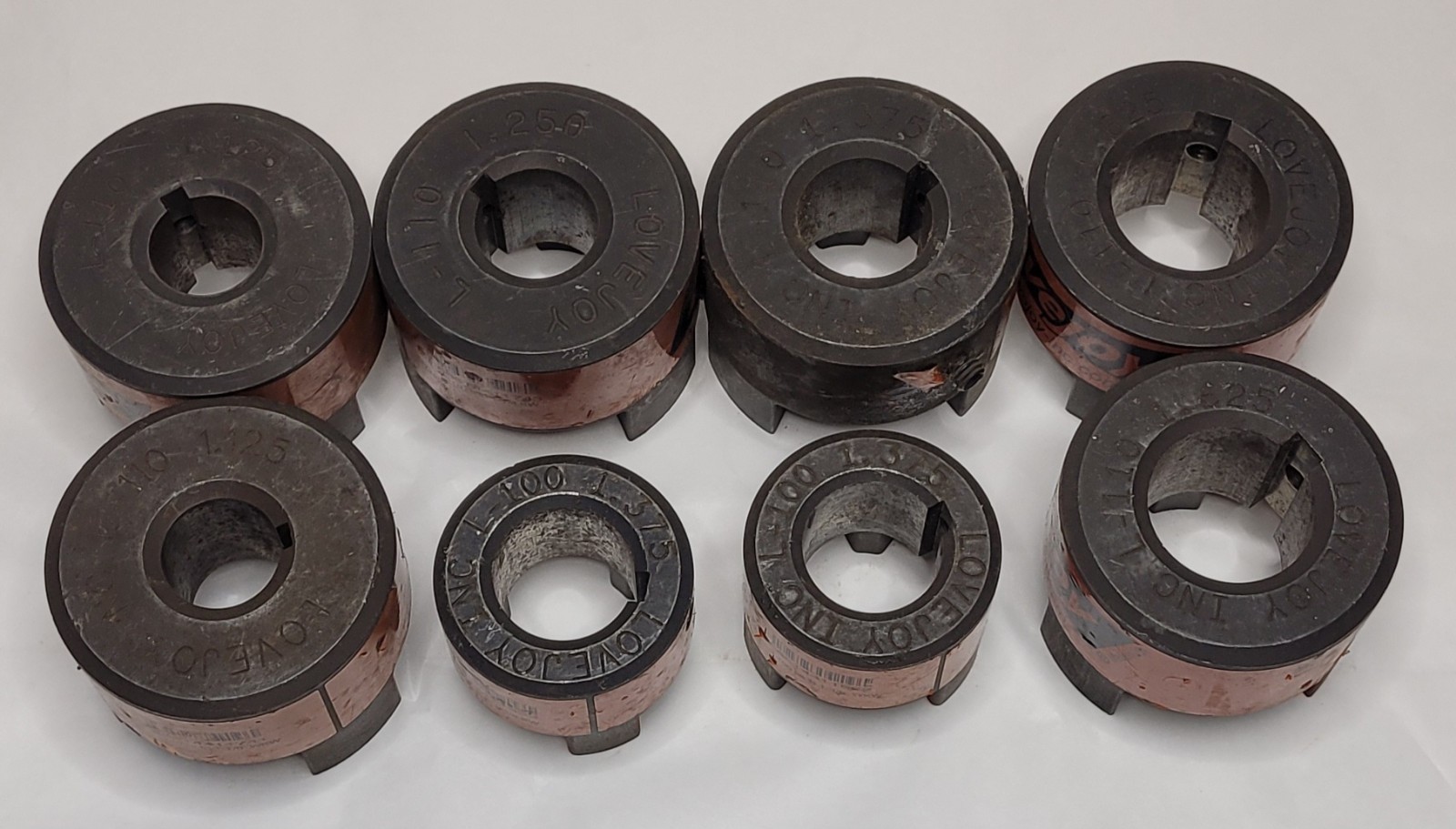 Lot Of 8 Lovejoy L-110 L-100 Couplings 1.125 1.250 1.375 1.625 1 1/8 1/4 3/8 5/8