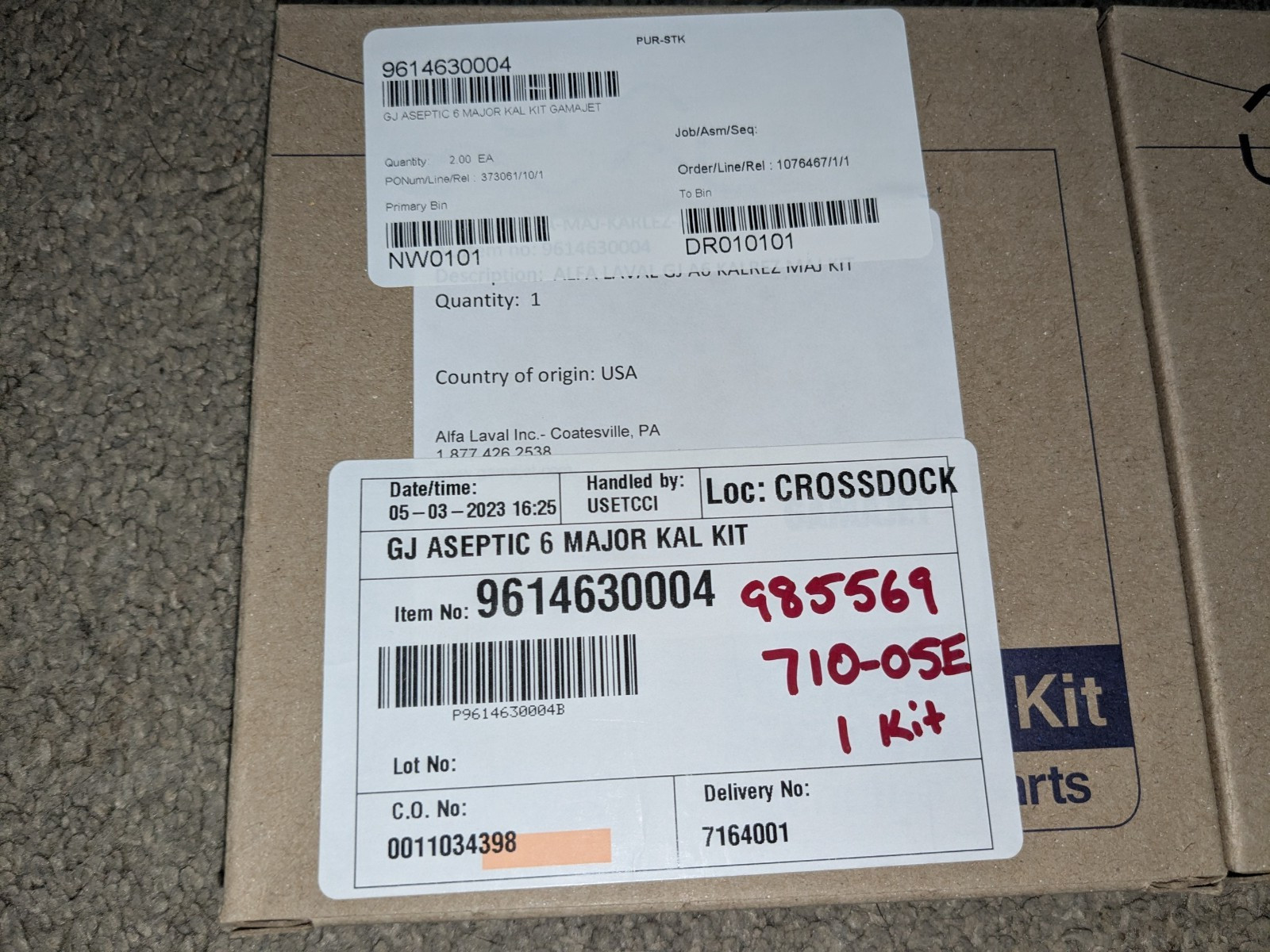 Alfa Laval Gamajet A6 Major Kalrez Service Kit 9614630004 6-3A-MAJ-KARLEZ-KIT
