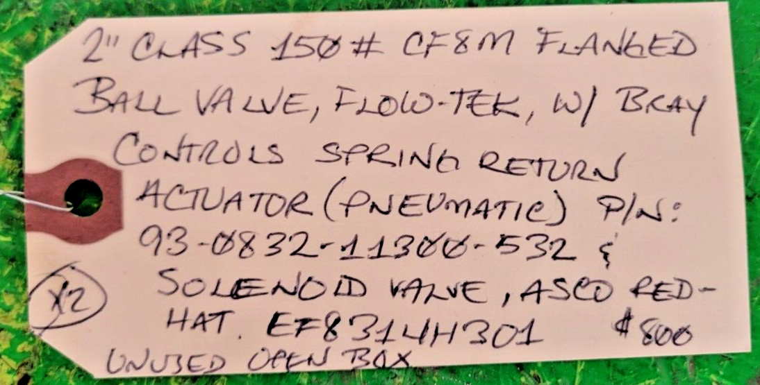 🟠FLOW-TEK 2″ FLANGED BALL VALVE BRAY CONTROLS PESSCO OFFERING 1 G092524-3-4 🗽