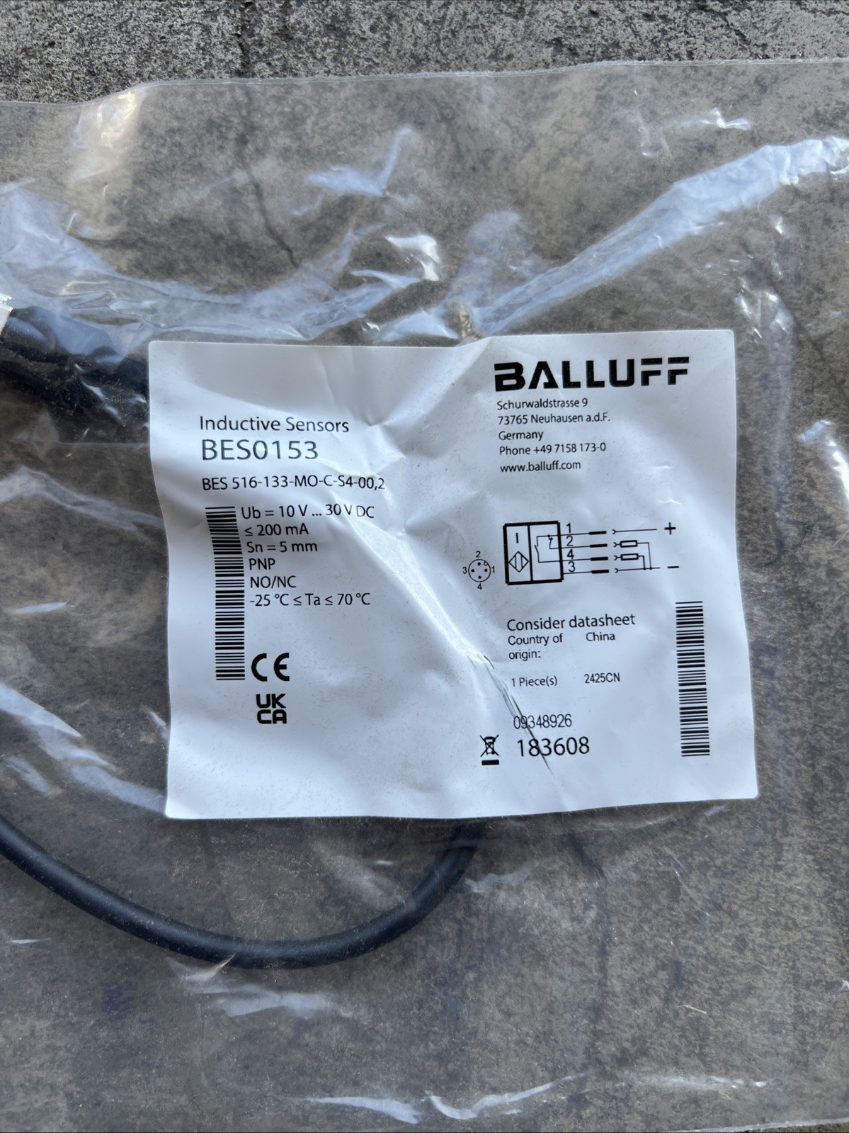 BALLUFF BES-516–133-MO-C-S4-00.2 BES0153 NSNB