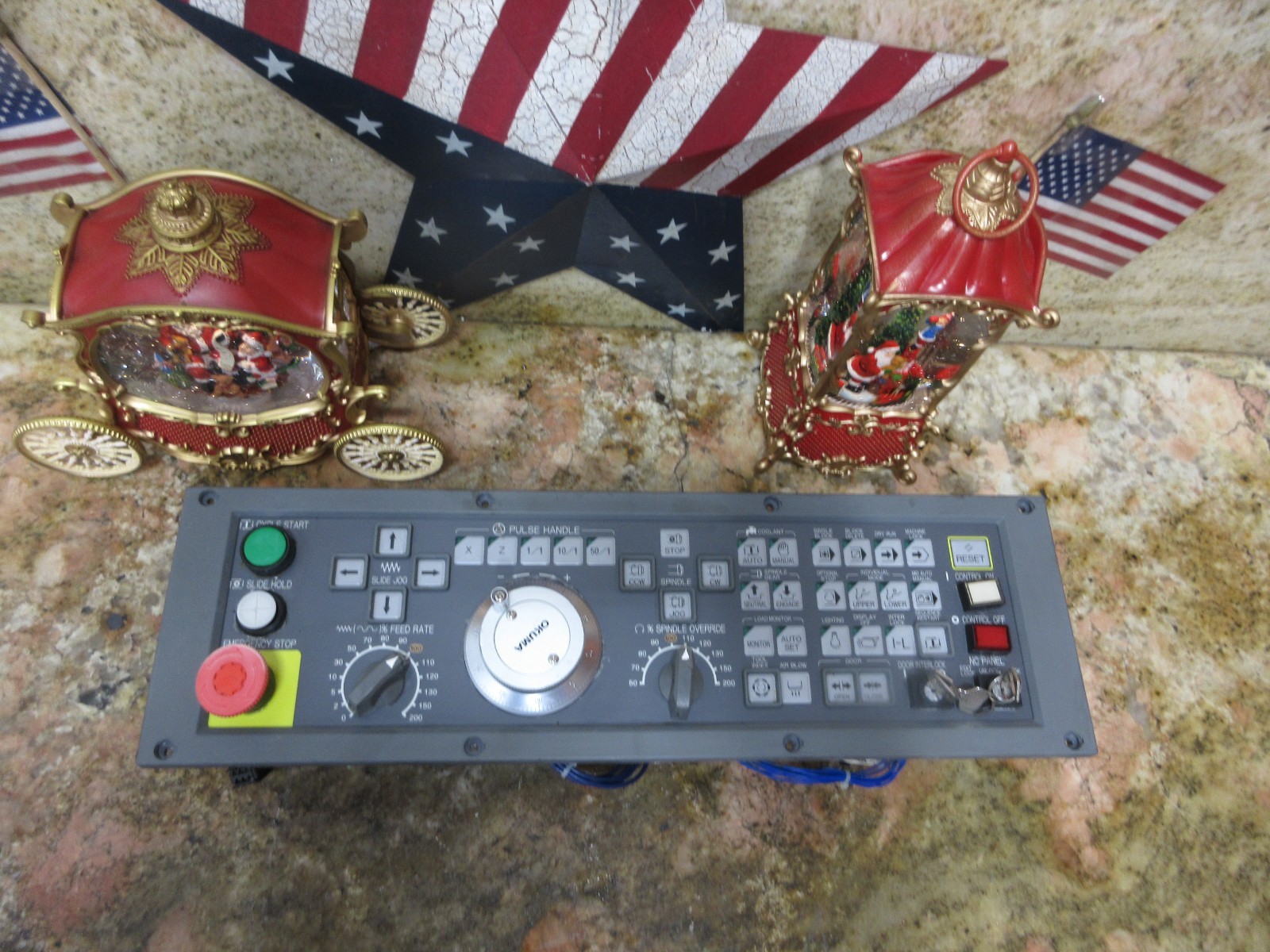 OKUMA CAPTAIN L370 CNC LATHE OSP 7000L OPERATOR CONTROL PANEL E0105-566-055-6