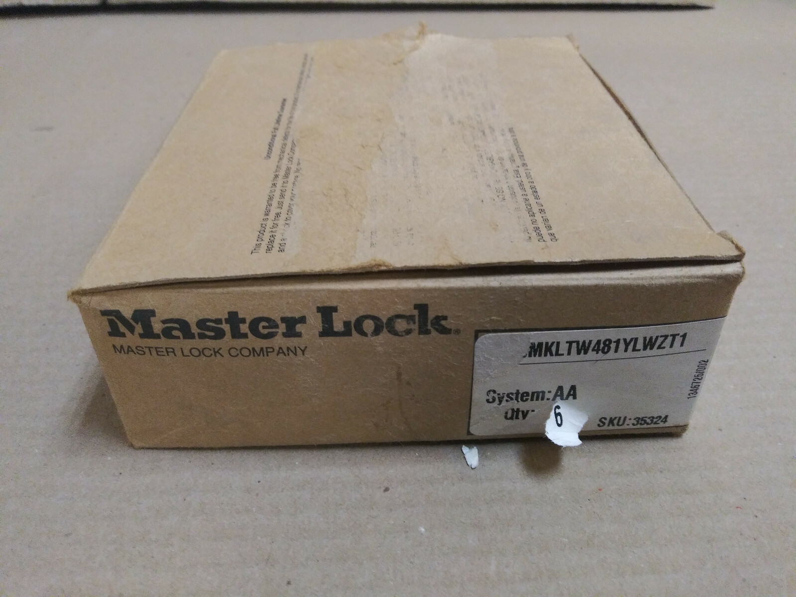 *Lot of 6* NEW Master lock system AA 6835MKLTW481YLWZT1 keys AK