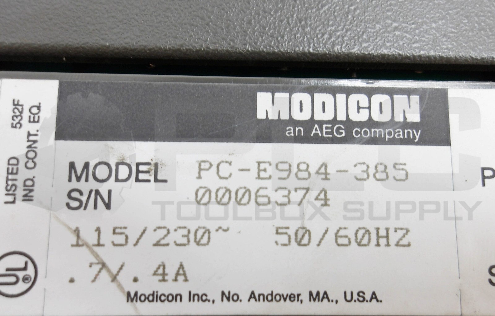 MODICON PC-E984-385 PROMGRAMMABLE CONTROLLER 115/230V .7/.4A