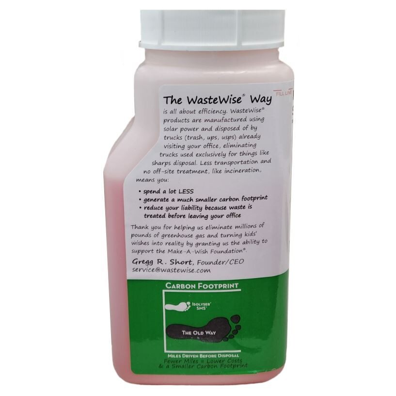 *2-Bottles* WasteWise Isolyser SRS 800 Sharps Disposal Pre-Filled 0.23 Gallons
