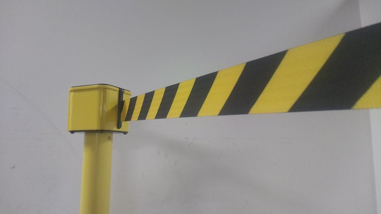 Retracta-Belt PM412-30YA-BYD 2 In Belt Width 30 Ft Belt L Barrier Post with Belt