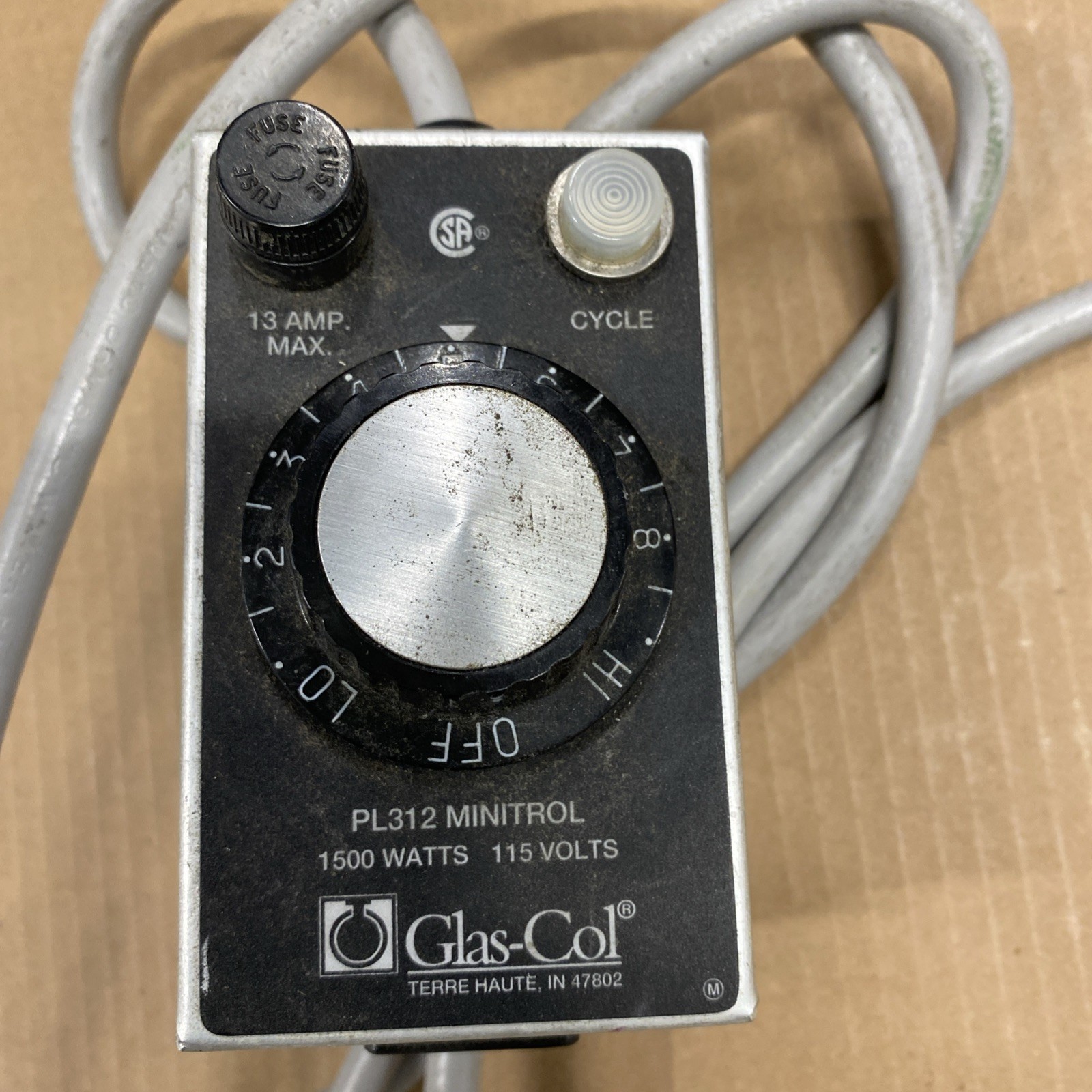 Glas-Col PL-312 Minitrol 1500 Watts 115 Volts Temperature Control