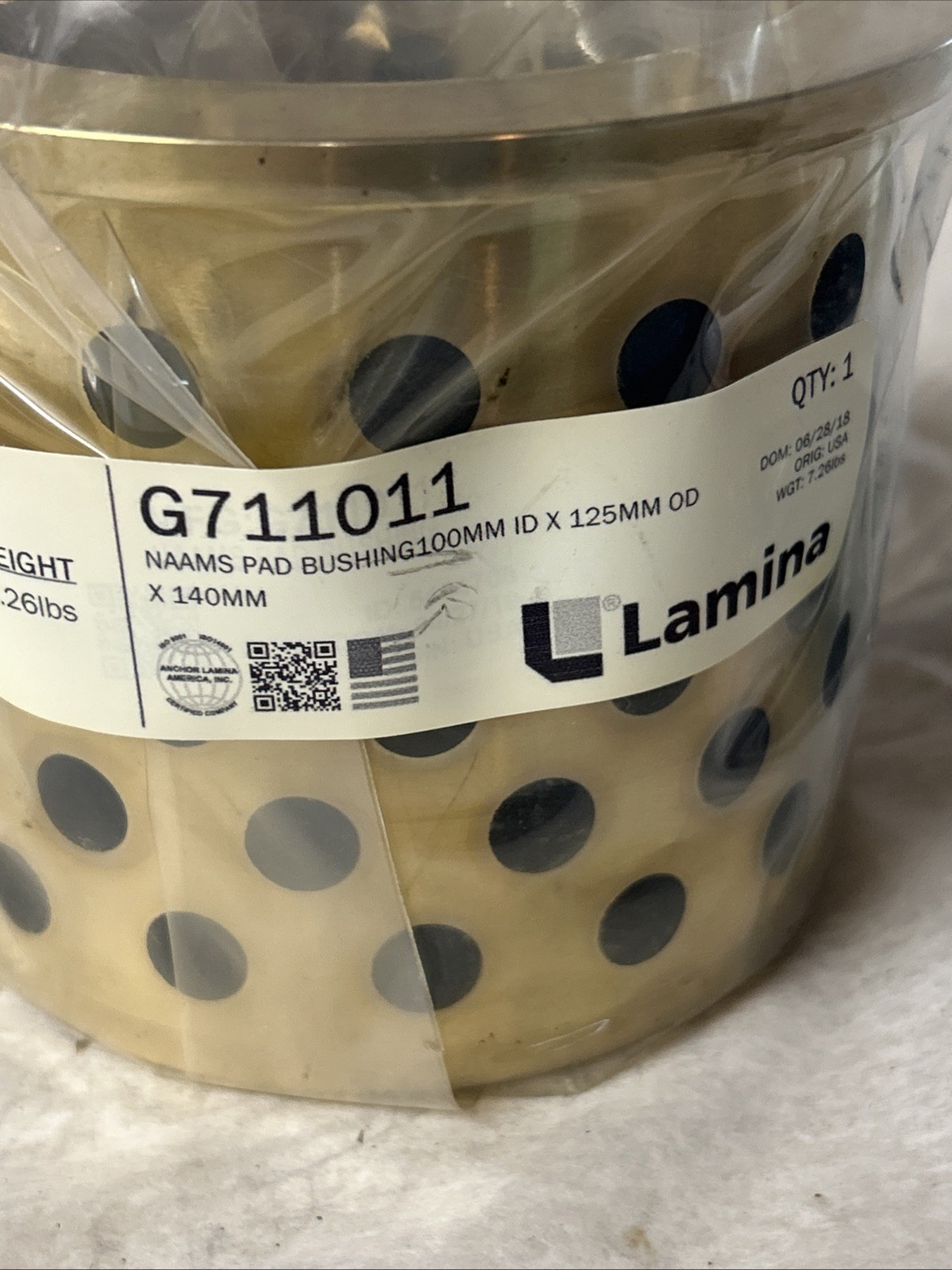 Lamina G711011 Naams Pad Bushing 100mm Id X125mm Odx140mm