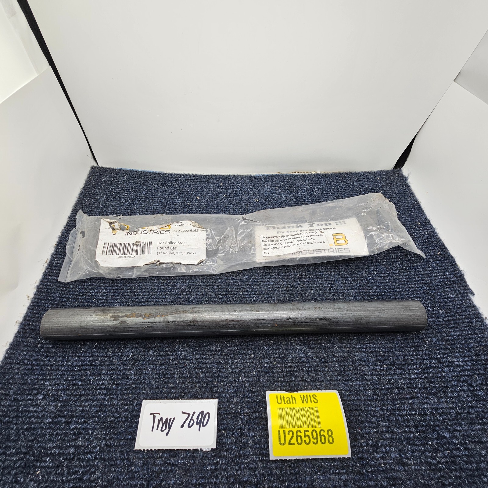 Bulb Industries 1000-616S Hot Rolled Steel Round Bar 1″ Round, 12″
