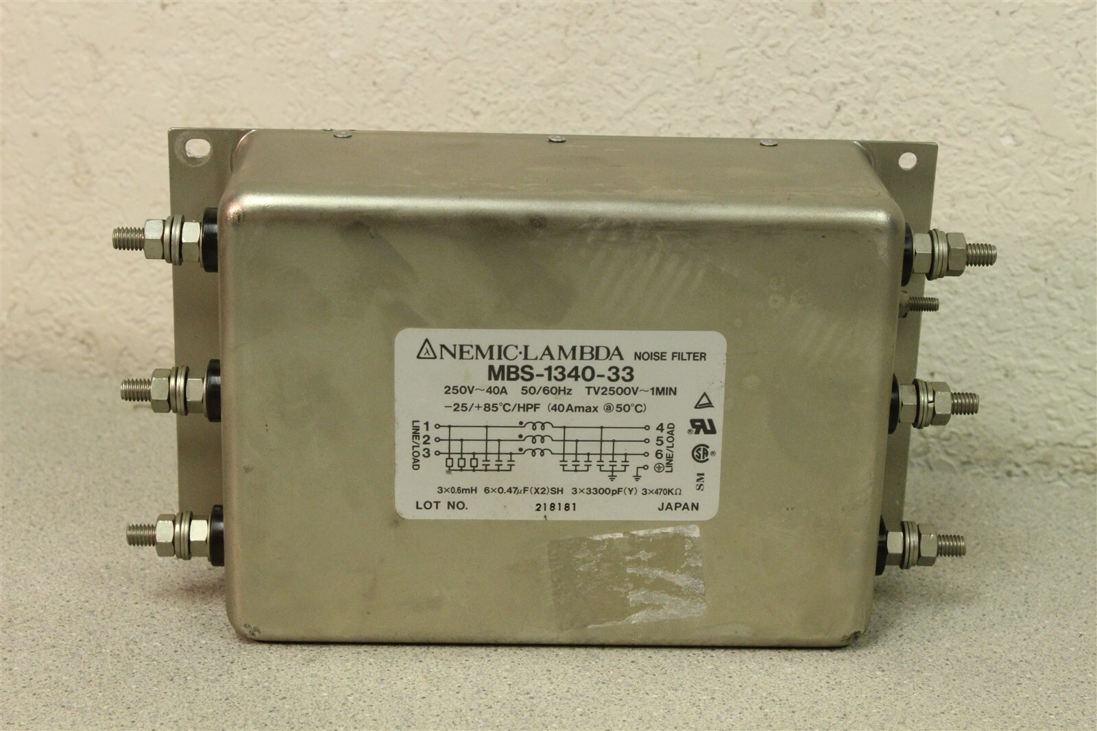 Nemic Lamba Noise Filter MBS-1340-33, missing metal back plate *FREE SHIPPING*