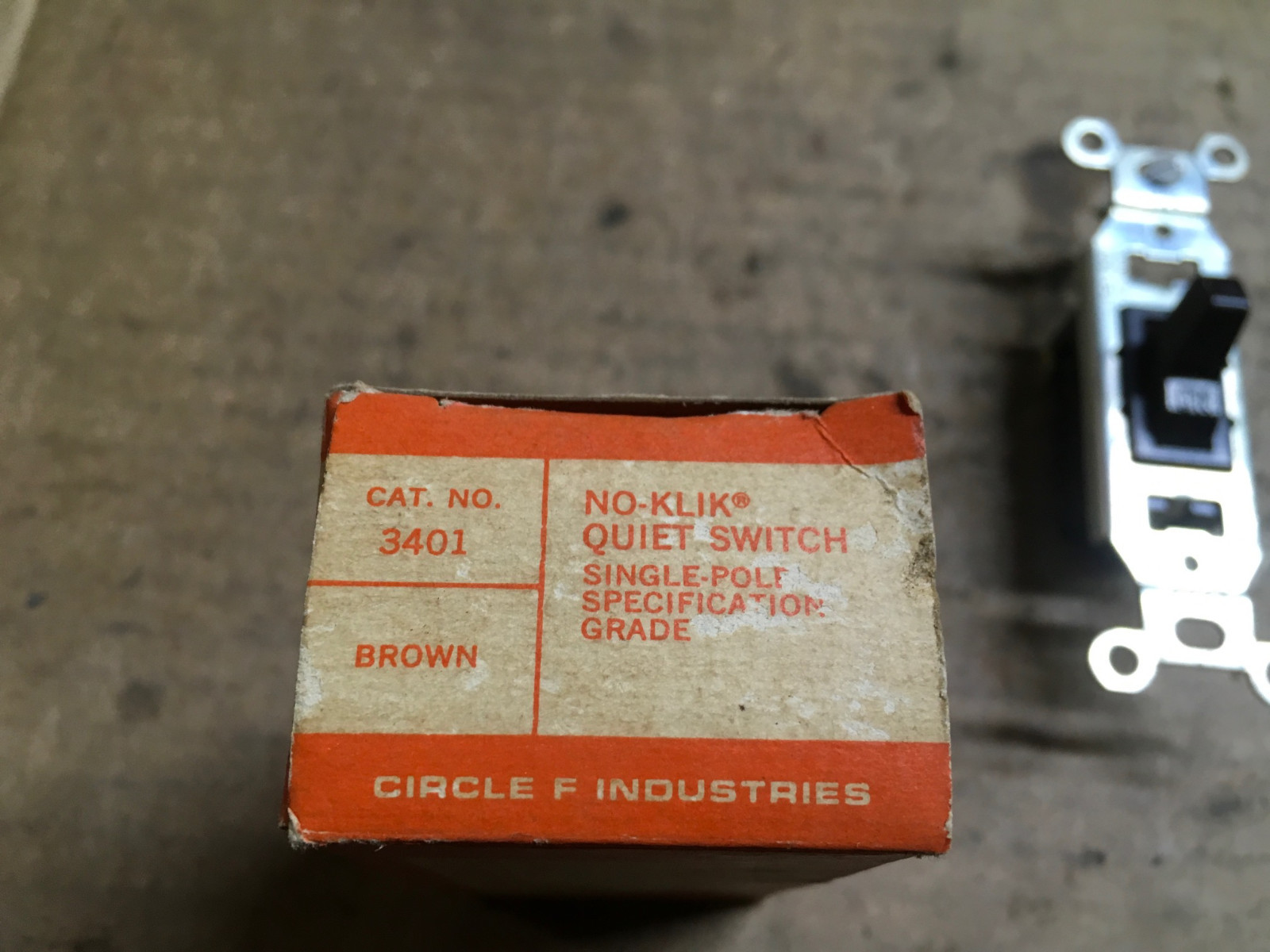Circle F Industries 3401 Brown No-Klik Quiet Light Switch | Single Pole