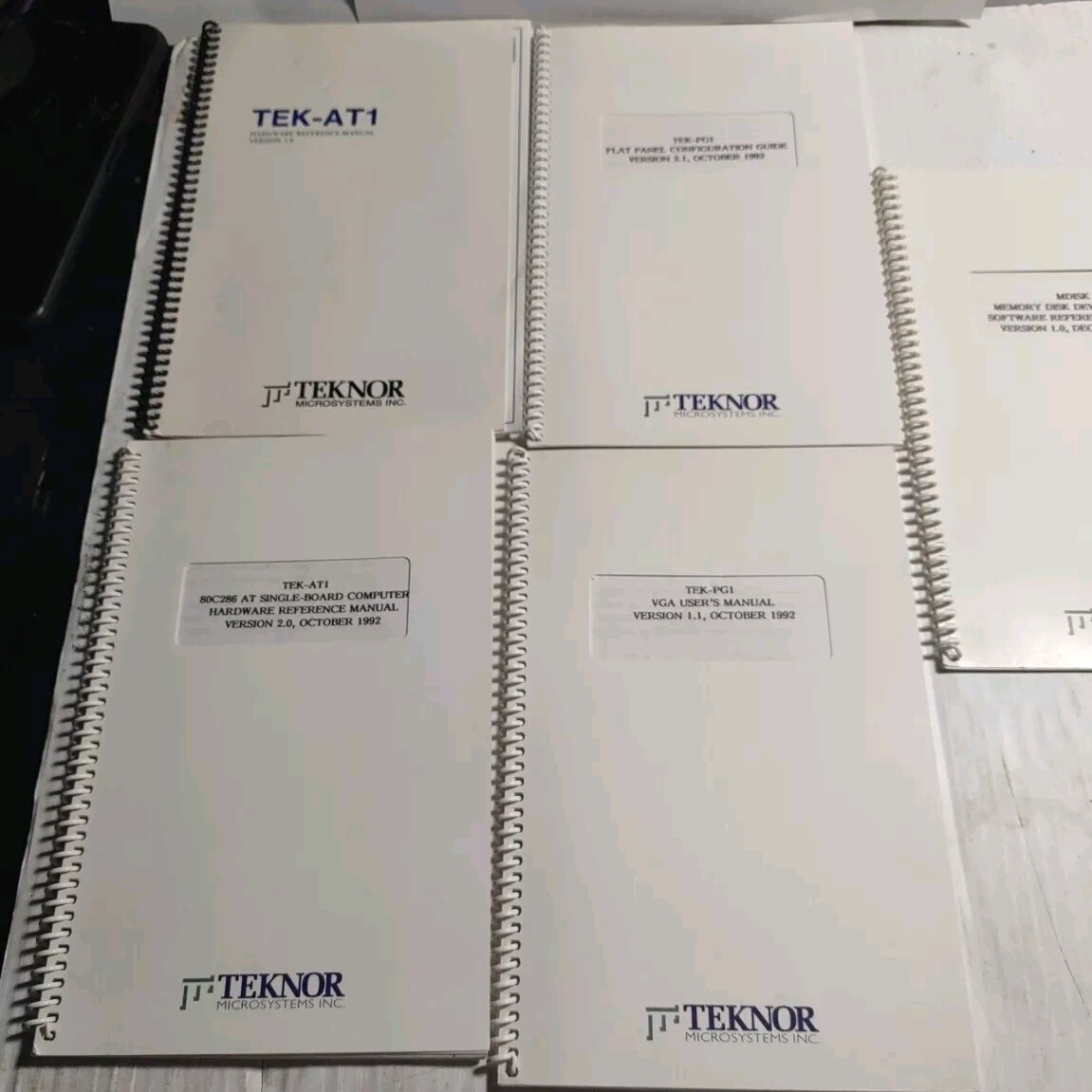 Teknor Mircosysems Manual Bundle TEK-PG1(1.1&2.1)TEK-AT1(1.0&2.0)XFLASH1 MDISK21