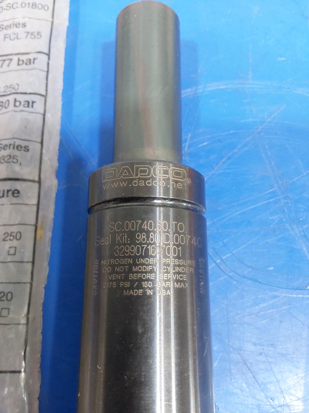 DADCO SC.00740.50.TO. Nitrogen Gas Spring SEAL KIT: 98.801D.00740
