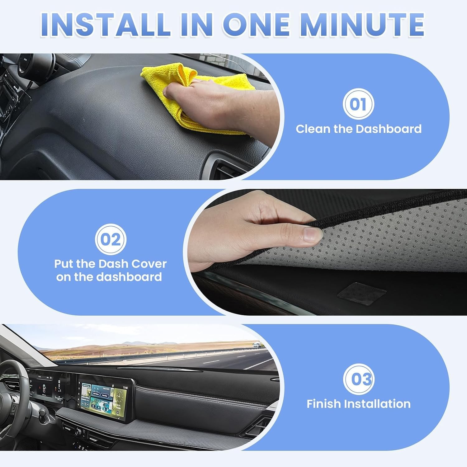Dash Cover for 2025 2026 Nissan Kicks Dashboard Cover Mat for Kicks Suede Dash..