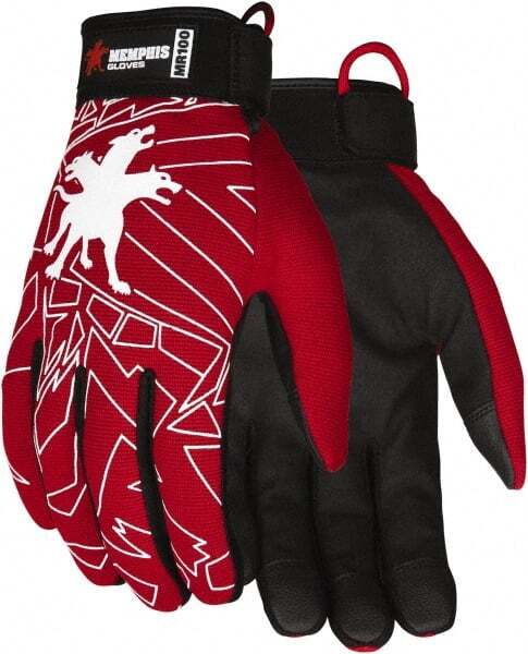 MCR Safety MR100XL Gloves: Size XL, Synthetic Blend Red