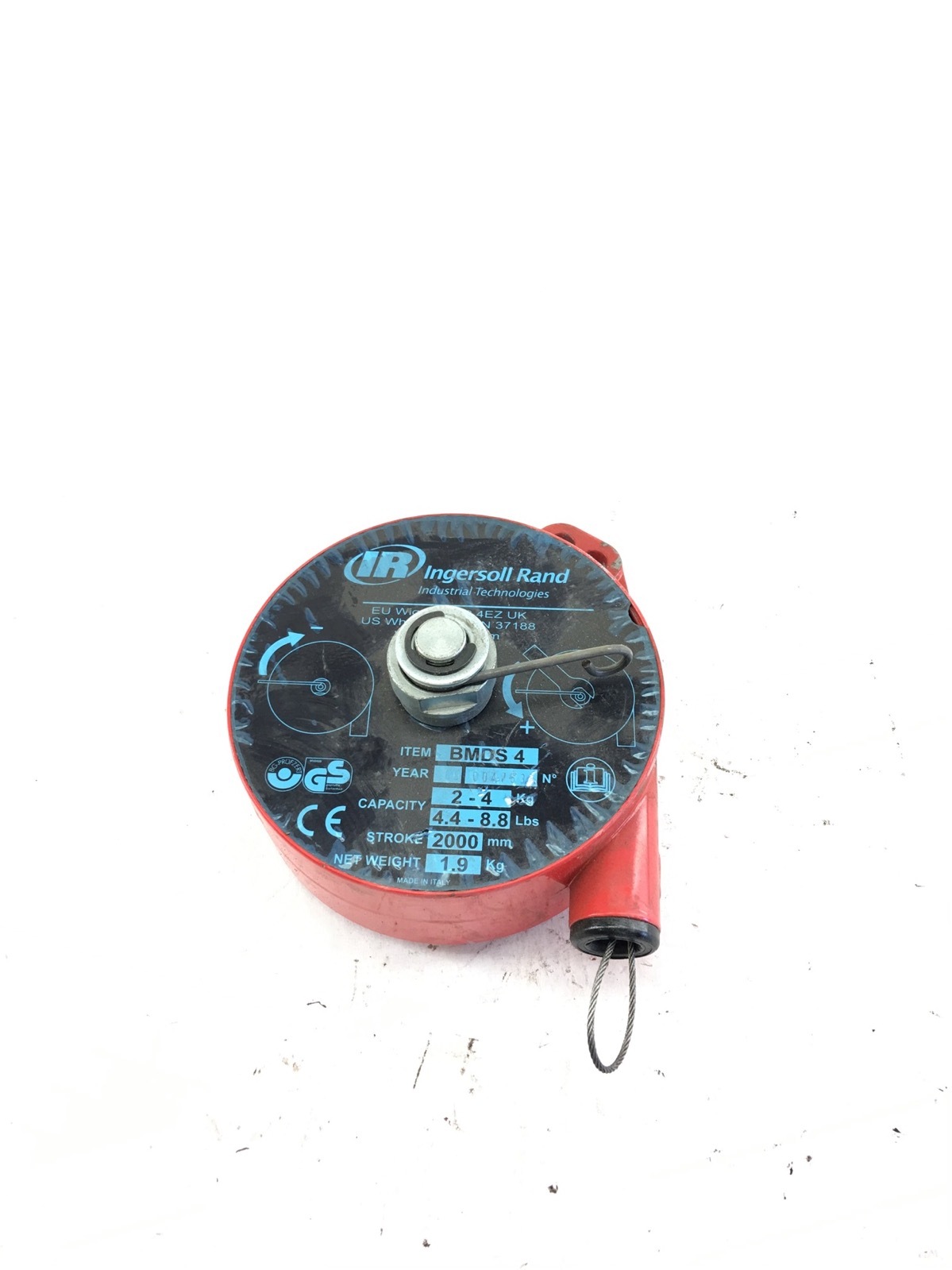 USED Ingresoll Rand BMDS 4 4.4-8.8 Lb Retractable Cable, RED, BALANCER, B338
