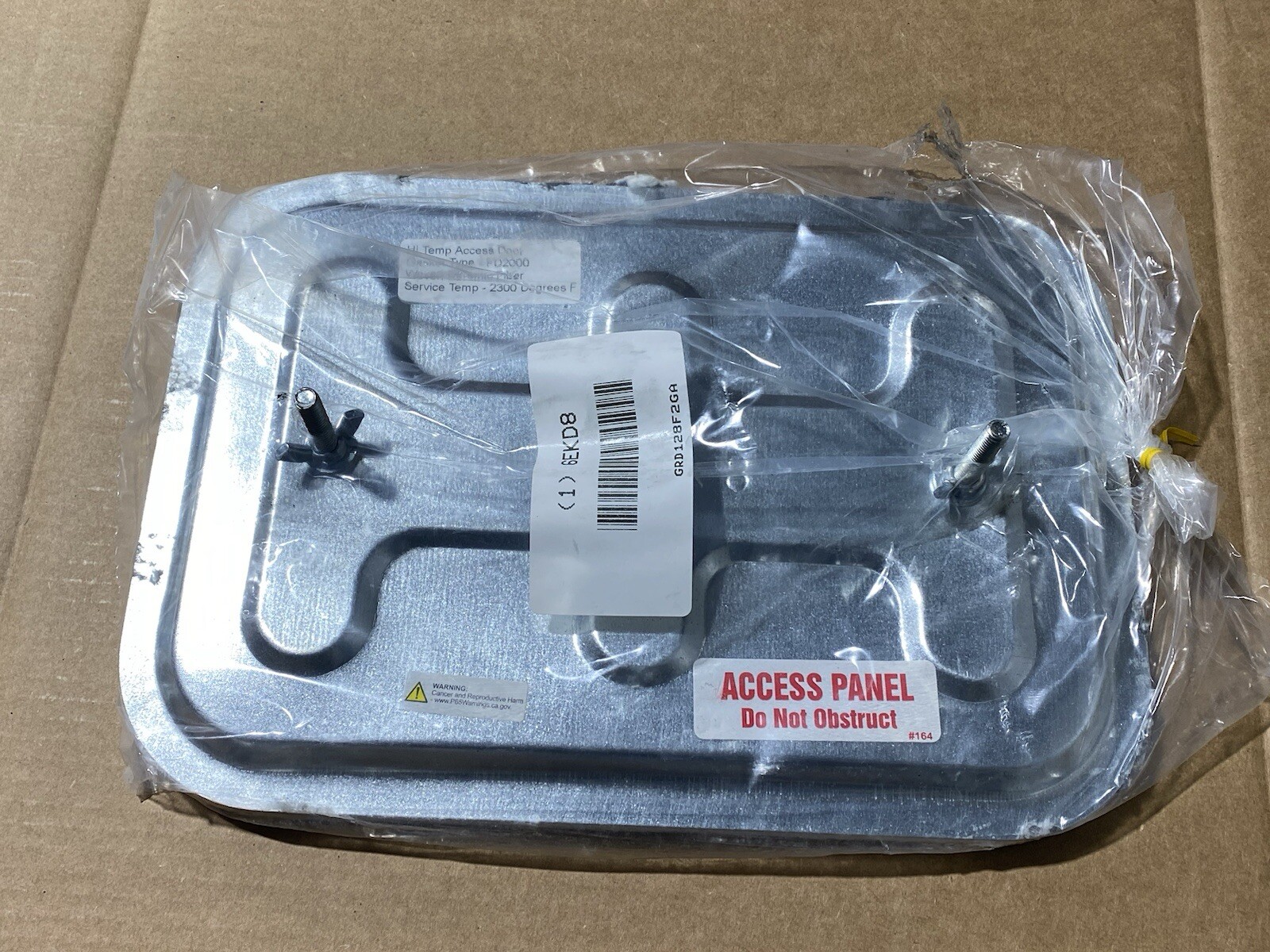 Ductmate Hi Temp Access Door 6EKD8 , 13 In. W, 9 In. H, Steel GRD128F2GA New