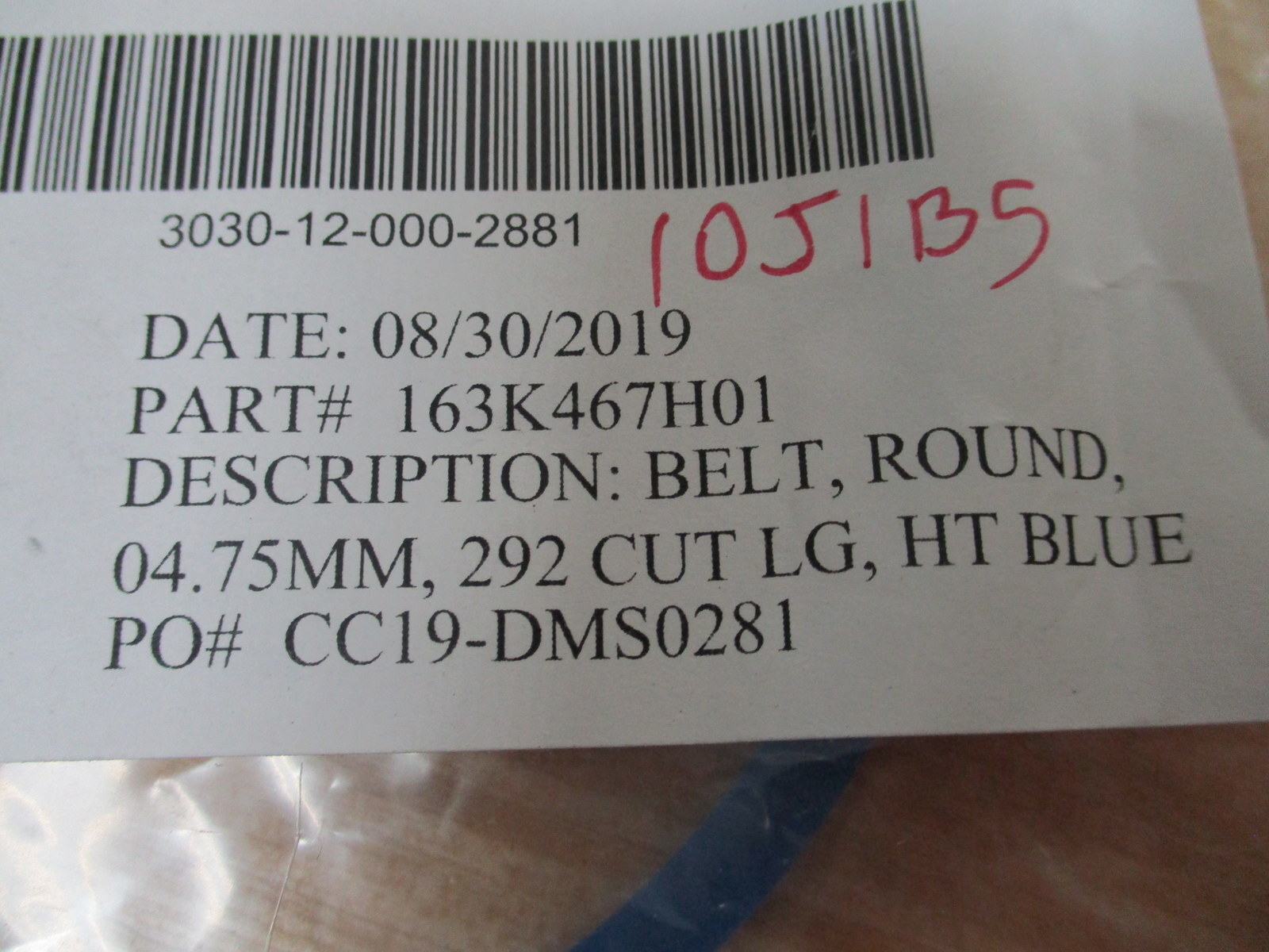 Durabelt 163K467H01 Round Belt (Pack of 3)