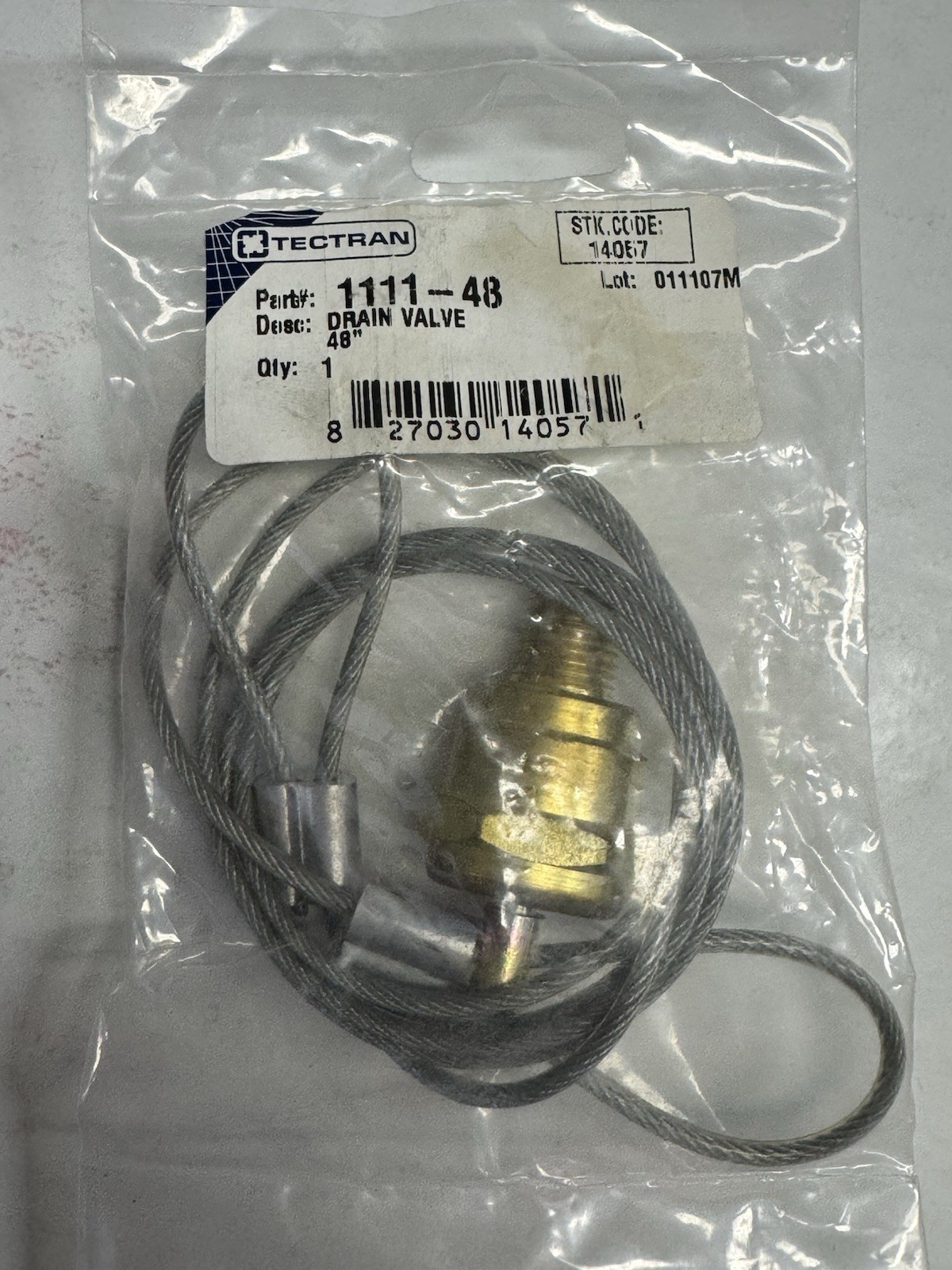 Tectran 1111-48 Drain Valve 1111 48” 14057