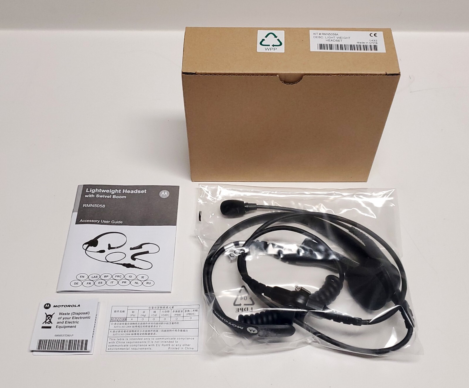 Motorola Rmn5058a Headset, Push To Talk NEW IN BOX
