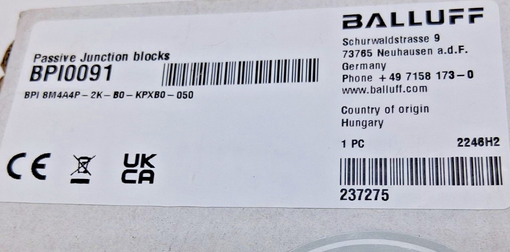 Balluff BPI 8M4A4P-2K-B0-KPXB0-050 Junction Block Module