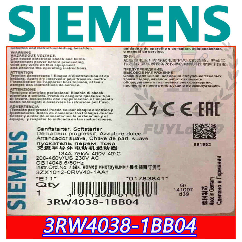 high quality Siemens 3RW4038-1BB04 Brand New Free Ship 3RW4 038-1BB04