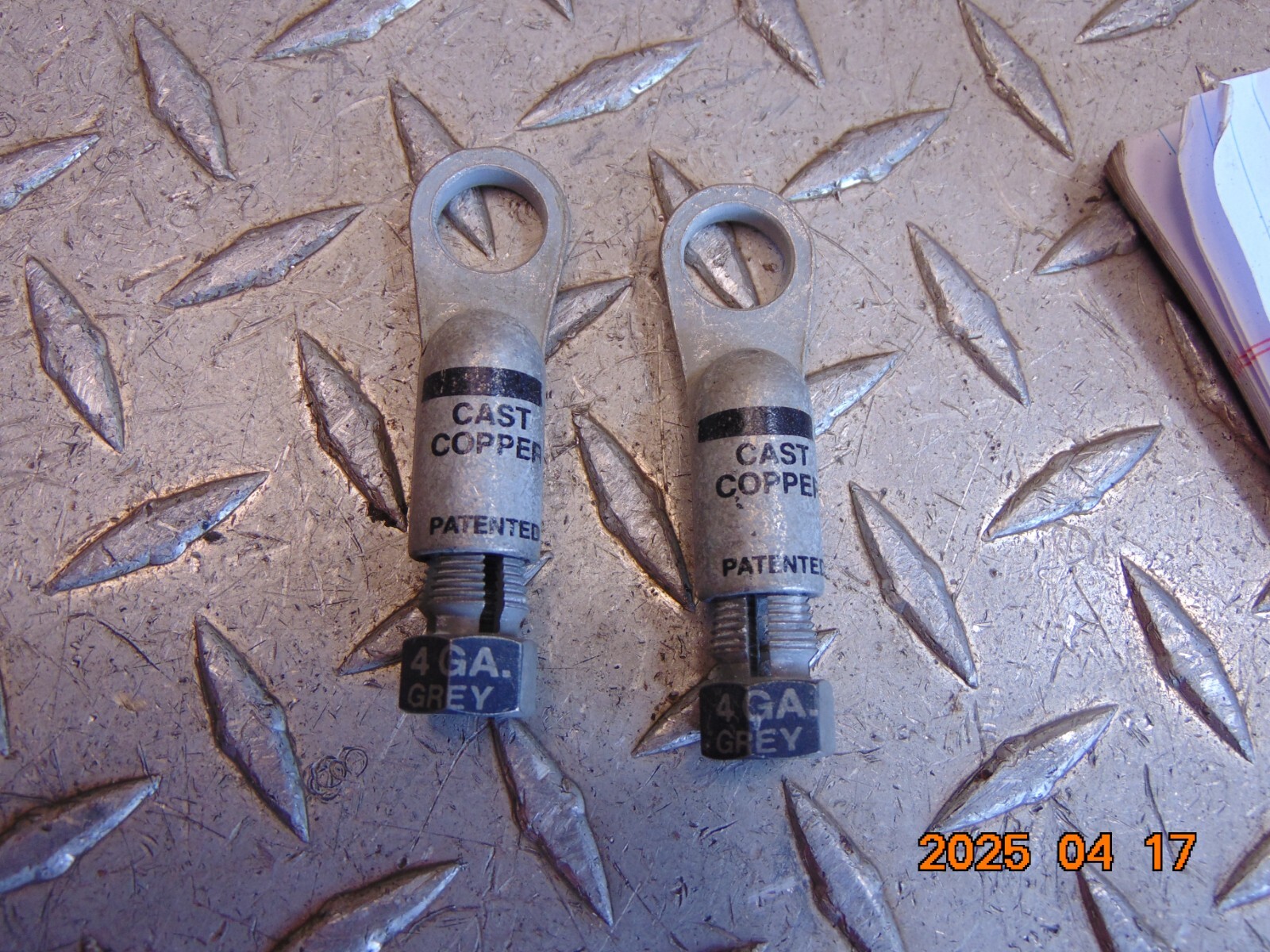 *LOT OF 2* LAWSON 99856 COMPRESSION LUGS 4 GA 1/2″ STUD