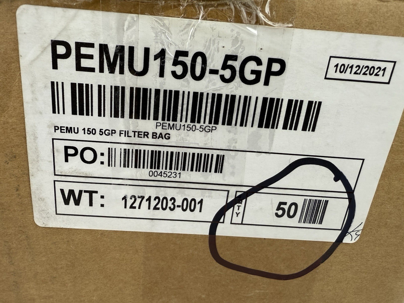 PEMU 150 Micron Liquid Filter Bags – 5GP – Industrial Filter Bags – Qty 50 – New