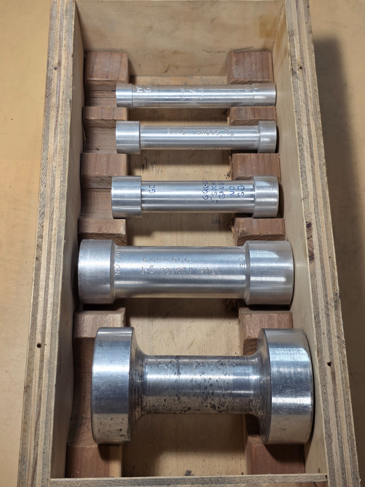 Go/No Go Socket Gage (Lot of 5) 1/2″, 3/4″, 1″, 1.5″, 2.5″ PLEASE SEE PICS