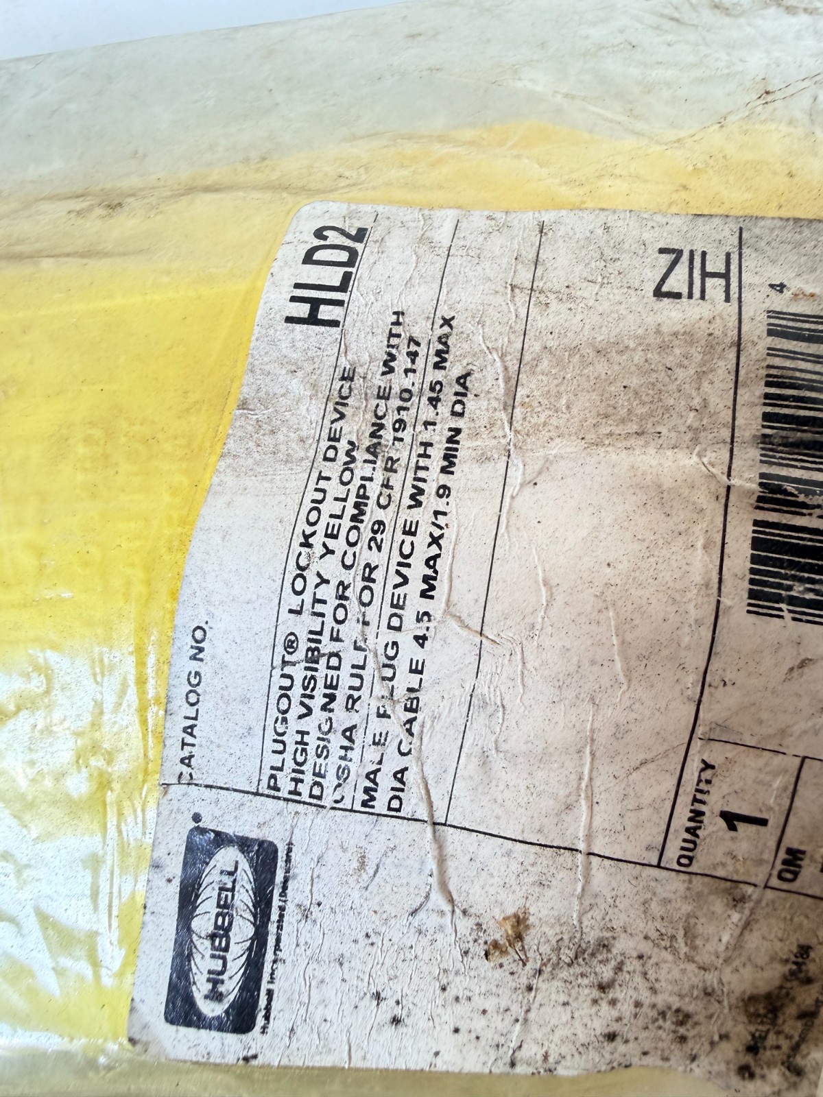 Hubbell HLD2 Plugout Lockout Device High Visibility Yellow (43)